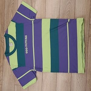 OFWGKTA‎ Odd Future Green Purple Striped Embroidered Mens Small T Shirt